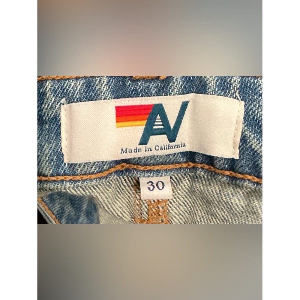 Aviator Nation Canyon Crop Jeans Mid Rise Vintage Medium Wash Distressed 30 - Picture 7 of 8